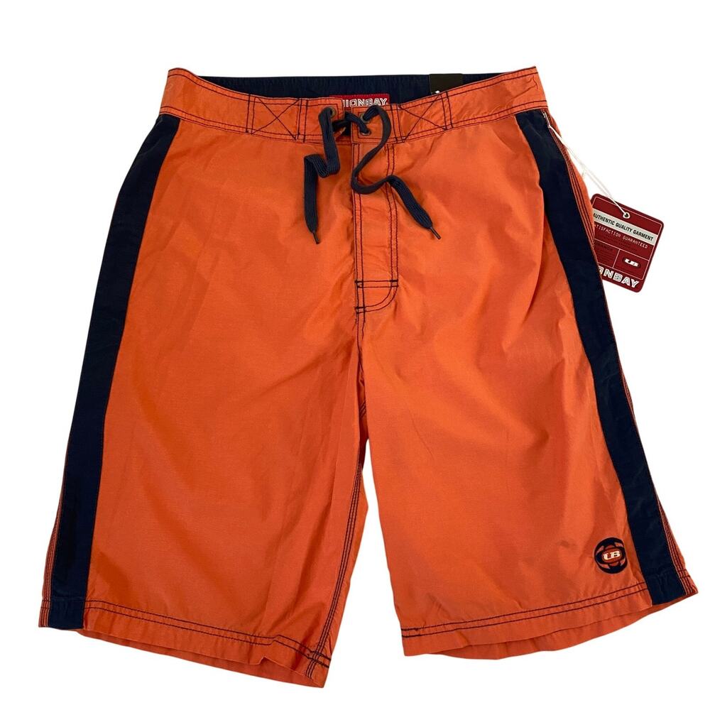 Unionbay Y2K Skater Board Shorts Men 33 Tangerine Orange Surf Beach Gorpcore NWT